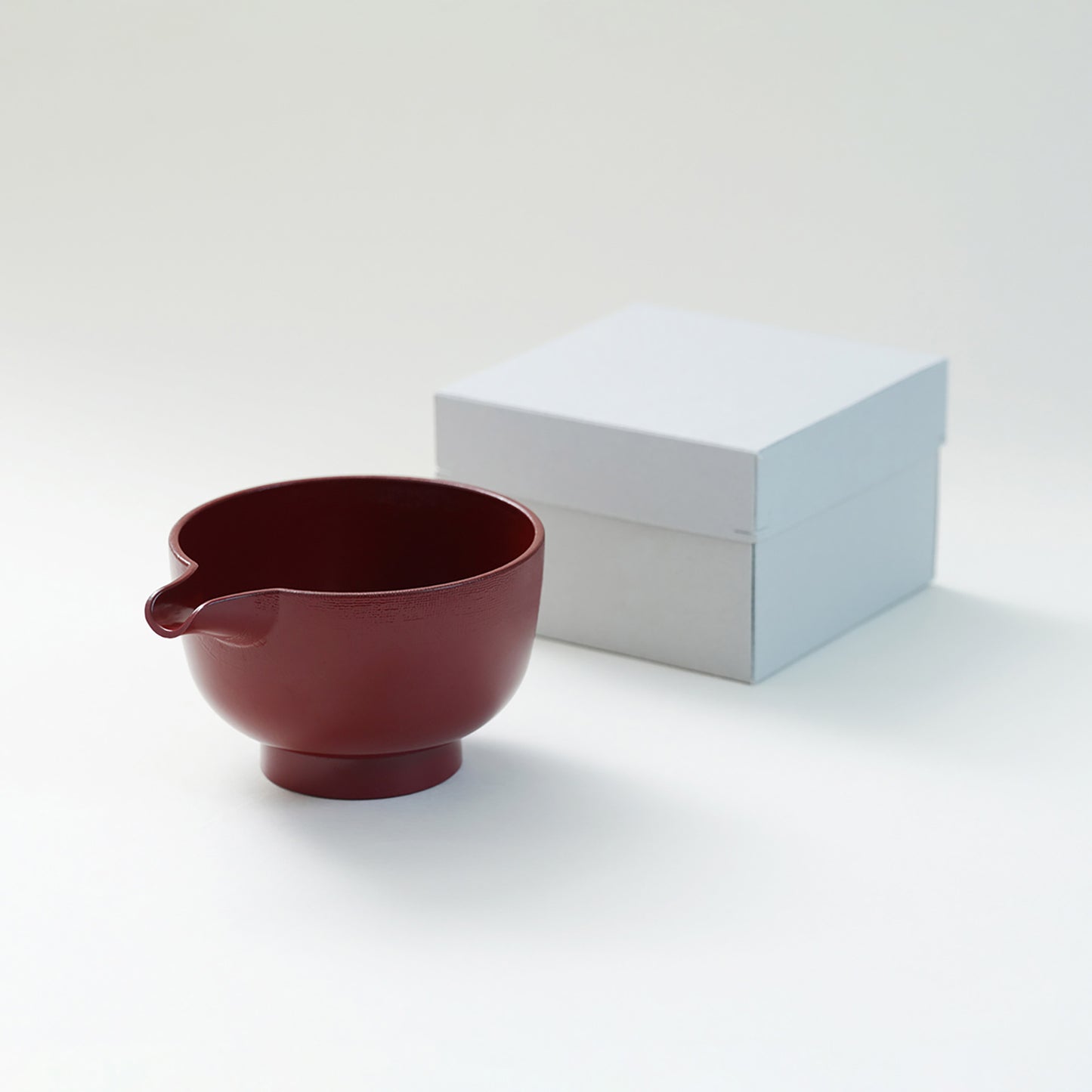 Nakamura Tokichi Spouted Tea Bowl (Katakuchi) in Traditional Red and box- Authentic Japanese Matcha Bowl for Serving Multiple Guests.