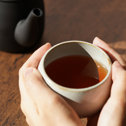 A Sunset Moment with Music and Hojicha