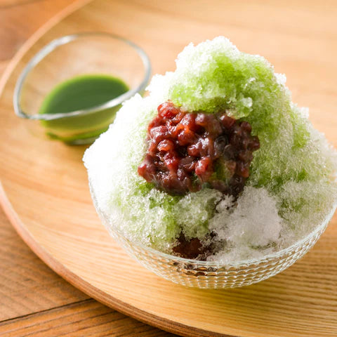 Arrange shaved ice with green tea!