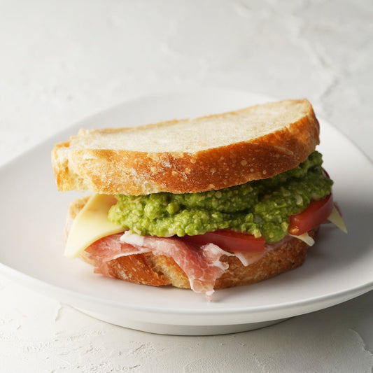 Matcha Hummus Baguette Sandwich