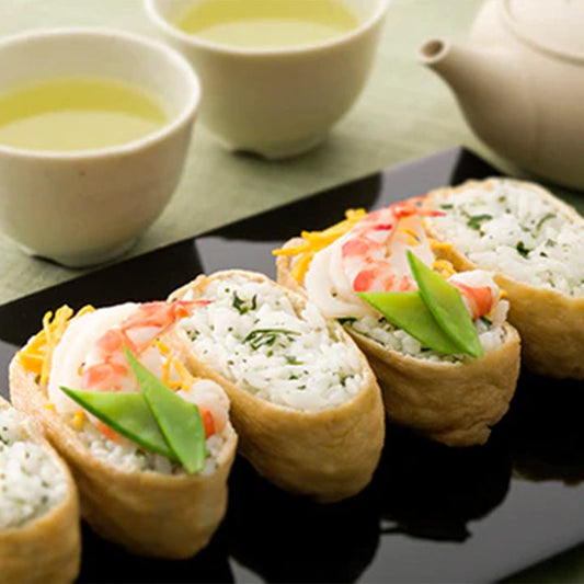 Savoring Early Summer – Inari Sushi with Tea Leaves
