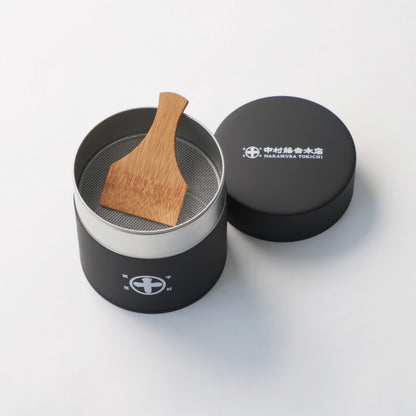 Nakamura Tokichi Uji Maruto Furuikan Matcha Sifter Tin with Takehera bamboo spatula