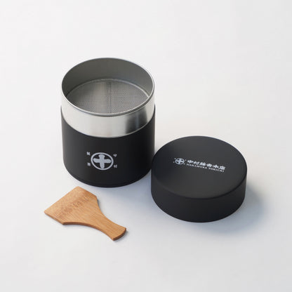 Nakamura Tokichi Uji Maruto Furuikan Matcha Sifter Tin with Takehera bamboo spatula